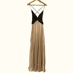 Faviana NY Black & Gold Formal Evening/Prom Dress
